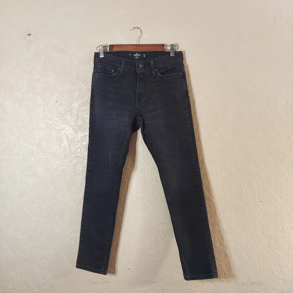 Hollister Epic Flex Men's Skinny Jeans Dark Grey / Faded Black Sz 26×28